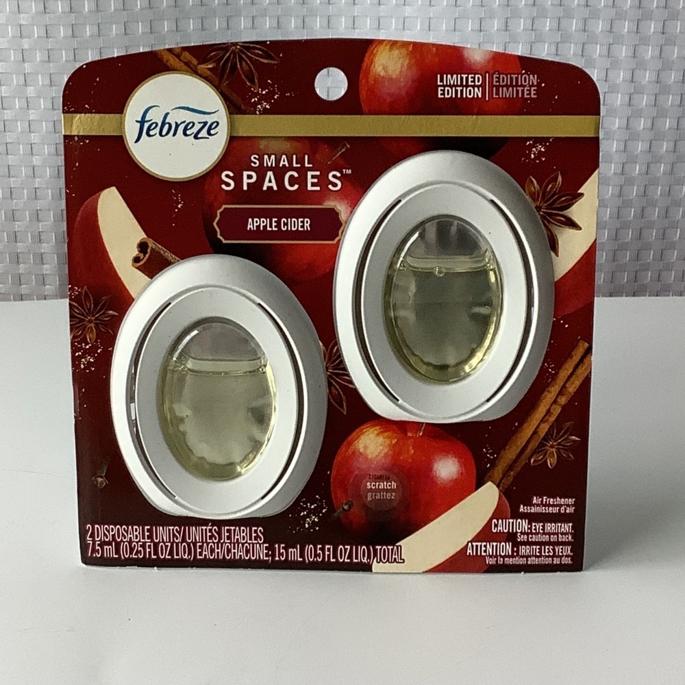 New Febreze Small Spaces Apple Cider Limited Edition Scent Air Fresheners 2 Pack